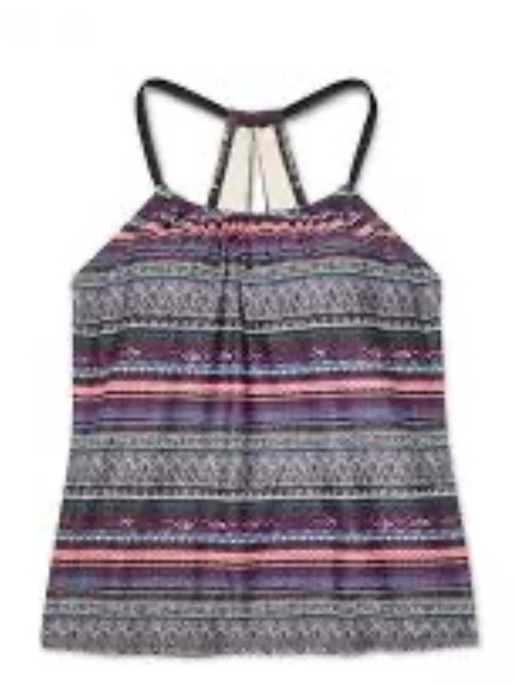 Striped Halter Tank Top in Purple and Pinksingle cris cross swim top striped top